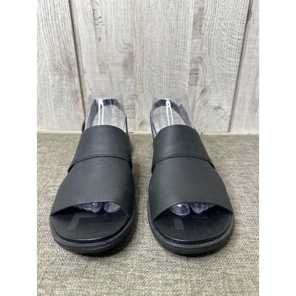 Sorel Womens 8.5 Black Slingback Sandals Flat Open Toe Shoes Summer Casual - Picture 5 of 7